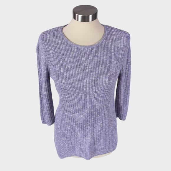 Pure Jill XS 1/2 Sleeve Asymetrical Hem Sweater Cotton Polyester Lilac Purple - Picture 1 of 6